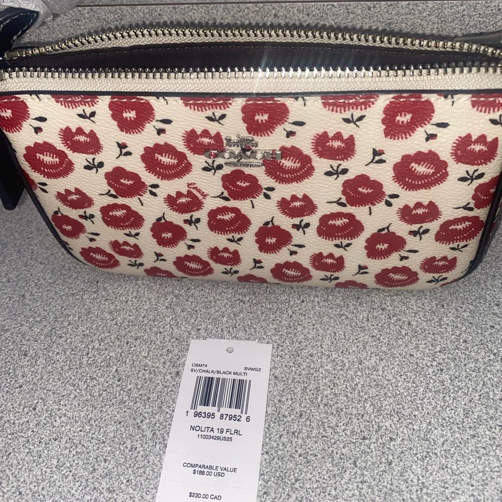 Coach Nolita 19 Floral Chalk/Black Multi Colored Shoulder Bag NWT